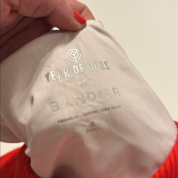 Year of Ours x Bandier Vibrant Red Ribbed Sports Bra Size Small - Picture 2 of 7